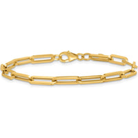 14K Yellow Gold 7.5" Paperclip Link Bracelet with Polished Finish - 4.3mm Width by 0