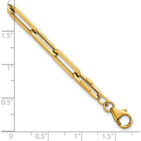 14K Yellow Gold 7.5" Paperclip Link Bracelet with Polished Finish - 4.3mm Width by 0