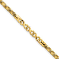 14K Yellow Gold 7.5" Polished 3-Infinity Link Bracelet by 0