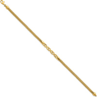 14K Yellow Gold 7.5" Polished 3-Infinity Link Bracelet by 0