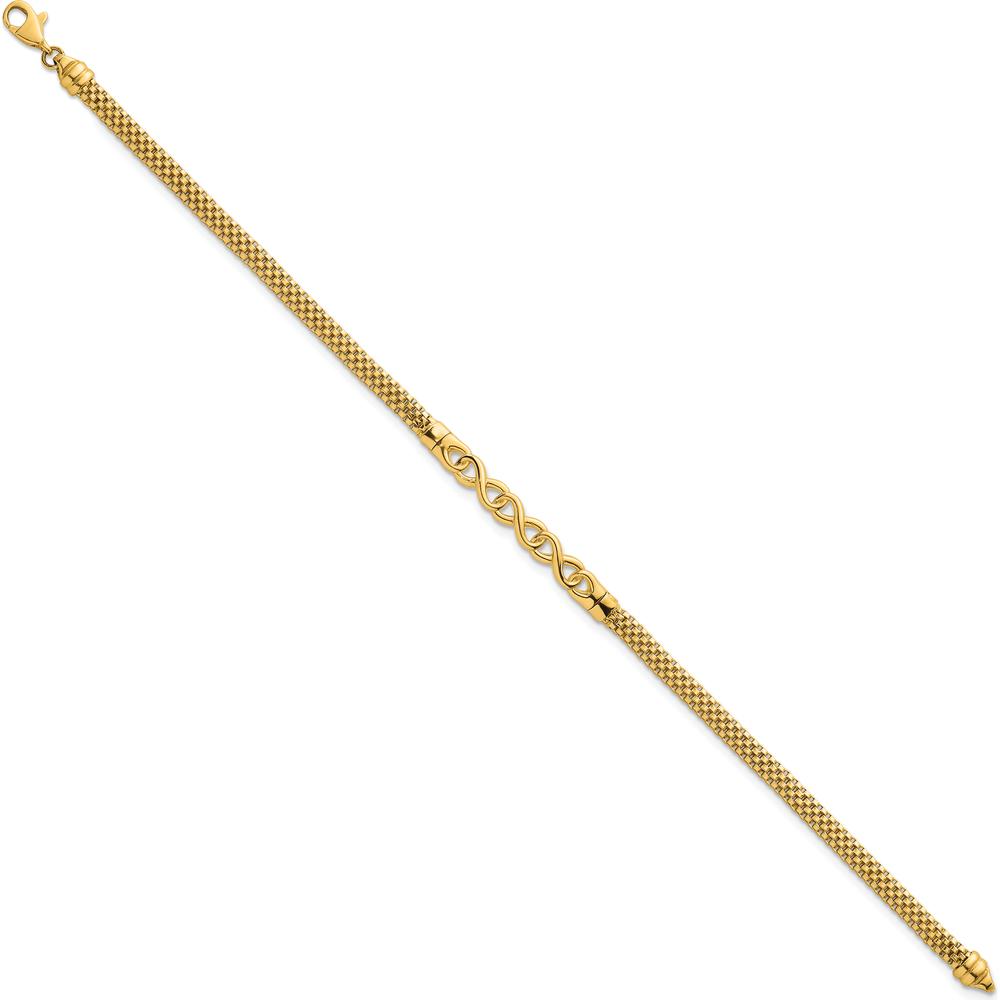 14K Yellow Gold 7.5" Polished 3-Infinity Link Bracelet by 0