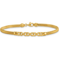 14K Yellow Gold 7.5" Polished 3-Infinity Link Bracelet by 0