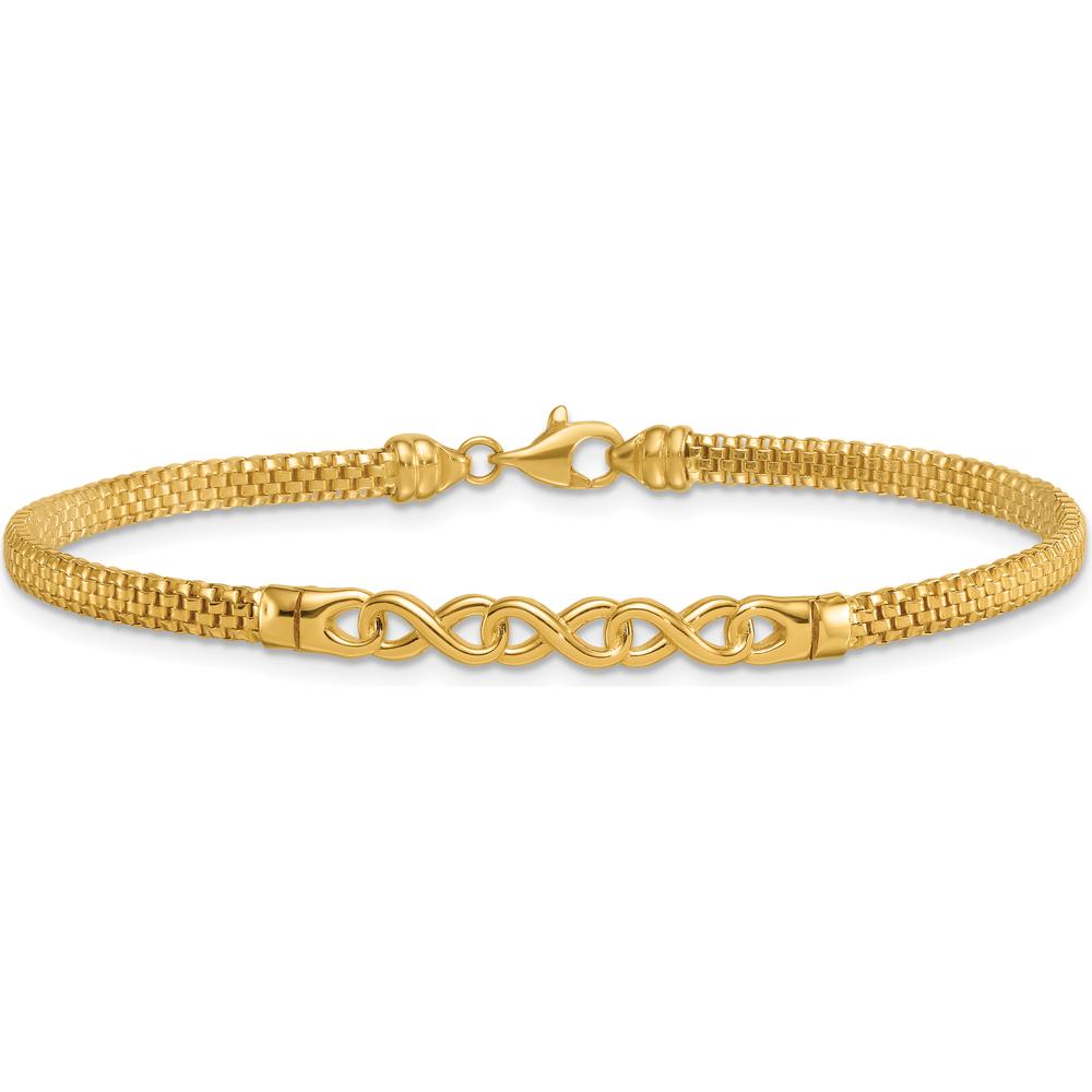 14K Yellow Gold 7.5" Polished 3-Infinity Link Bracelet by 0