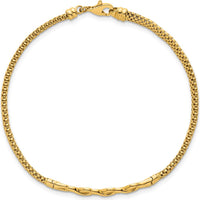 14K Yellow Gold 7.5" Polished 3-Infinity Link Bracelet by 0