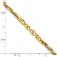 14K Yellow Gold 7.5" Polished 3-Infinity Link Bracelet by 0