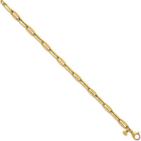 14K Yellow Gold 7.5" Polished 5.5mm Flattened Oval Cable Fancy Link Bracelet by 0