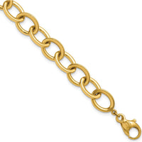 14K Yellow Gold 7.5" Polished 9mm Round Cable Link Bracelet by 0