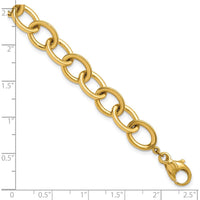 14K Yellow Gold 7.5" Polished 9mm Round Cable Link Bracelet by 0