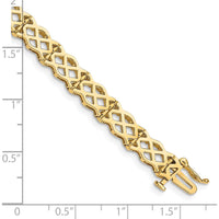 14K Yellow Gold 7.5" Polished Criss Cross Link Bracelet by Oro Pregiato