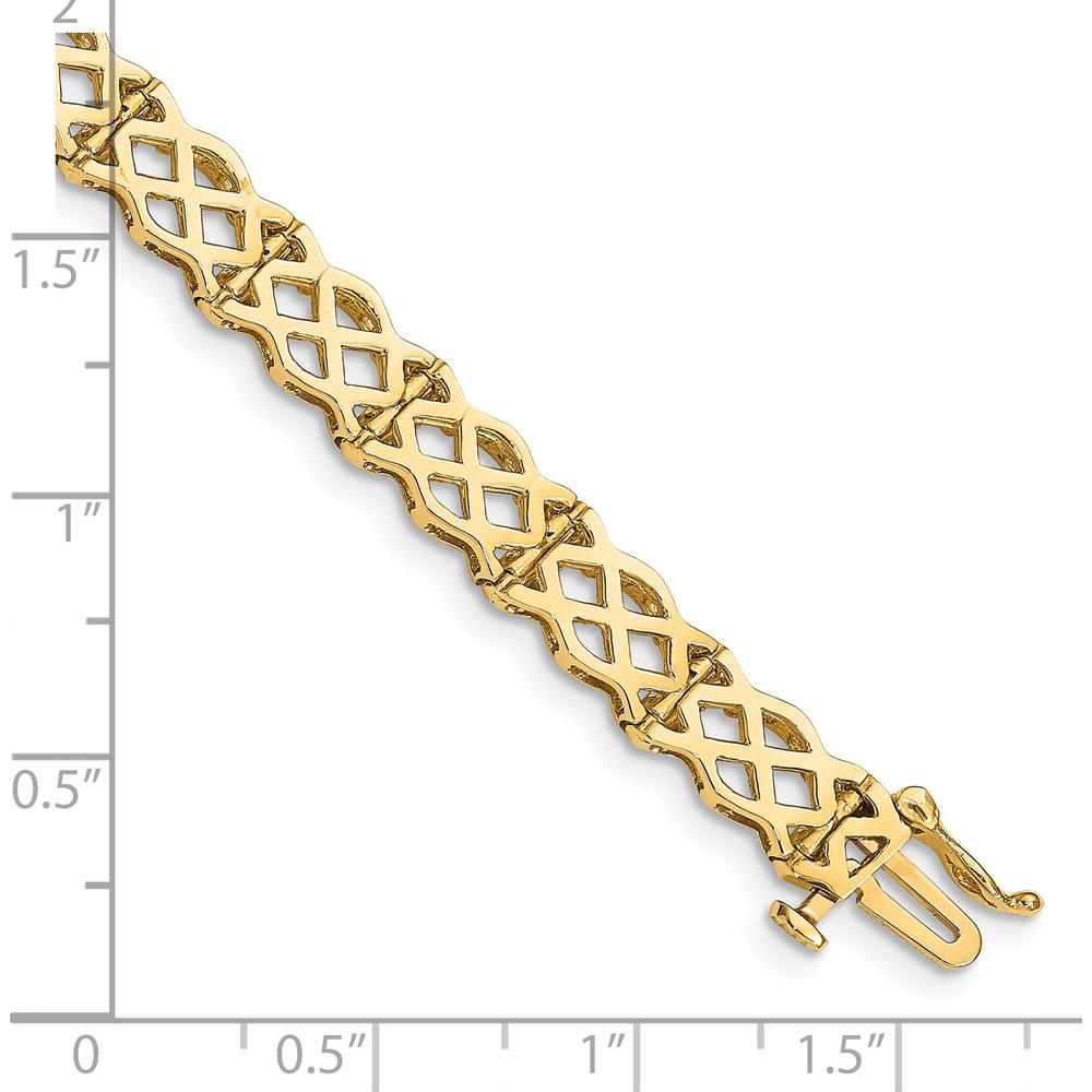 14K Yellow Gold 7.5" Polished Criss Cross Link Bracelet by Oro Pregiato