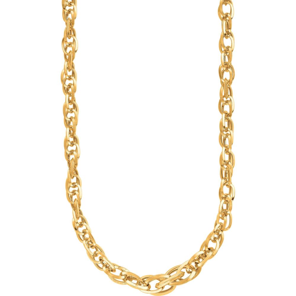 14K Yellow Gold 7.5" Polished Euro Link Chain Bracelet by Orozza Fine Jewelry