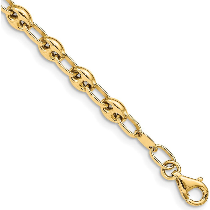 14K Yellow Gold 7.5" Polished Fancy Link Bracelet - Elegant Unisex Design by 0