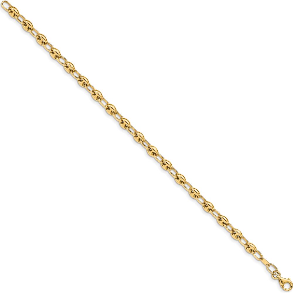 14K Yellow Gold 7.5" Polished Fancy Link Bracelet - Elegant Unisex Design by 0