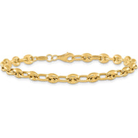 14K Yellow Gold 7.5" Polished Fancy Link Bracelet - Elegant Unisex Design by 0