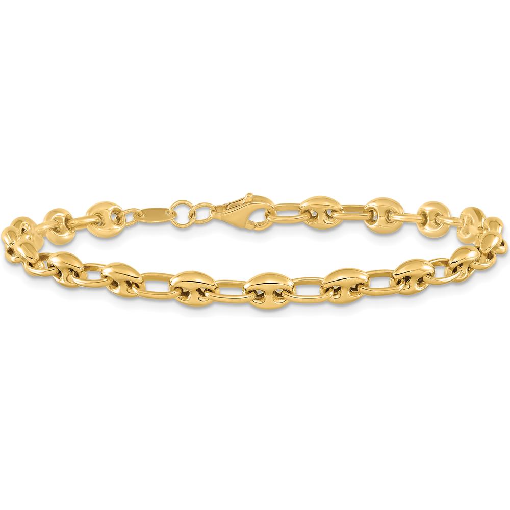 14K Yellow Gold 7.5" Polished Fancy Link Bracelet - Elegant Unisex Design by 0