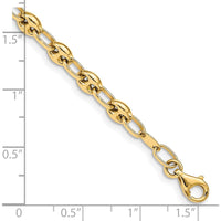 14K Yellow Gold 7.5" Polished Fancy Link Bracelet - Elegant Unisex Design by 0
