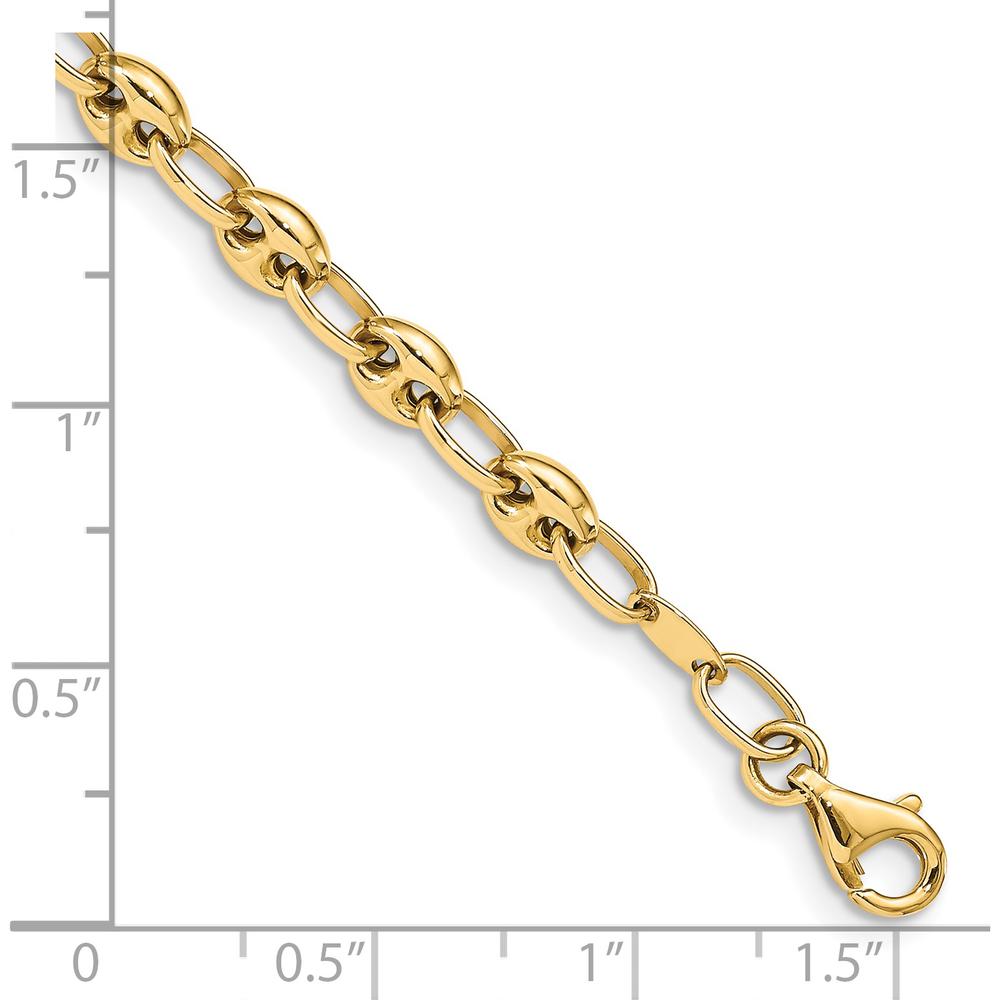 14K Yellow Gold 7.5" Polished Fancy Link Bracelet - Elegant Unisex Design by 0
