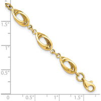 14K Yellow Gold 7.5" Polished Fancy Oval Link Bracelet by 0
