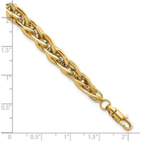 14K Yellow Gold 7.5" Polished Fancy Rope Link Bracelet - 5.2mm by 0