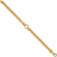 14K Yellow Gold 7.5" Polished Flat Curb Link Bracelet with Center Circle Element by 0