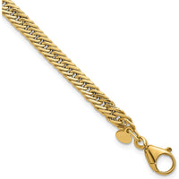 14K Yellow Gold 7.5" Polished Hollow Fancy Curb Link Bracelet with Lobster Clasp by 0