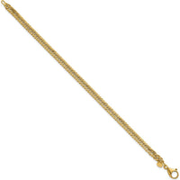 14K Yellow Gold 7.5" Polished Hollow Fancy Curb Link Bracelet with Lobster Clasp by 0