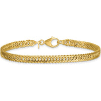 14K Yellow Gold 7.5" Polished Hollow Fancy Curb Link Bracelet with Lobster Clasp by 0