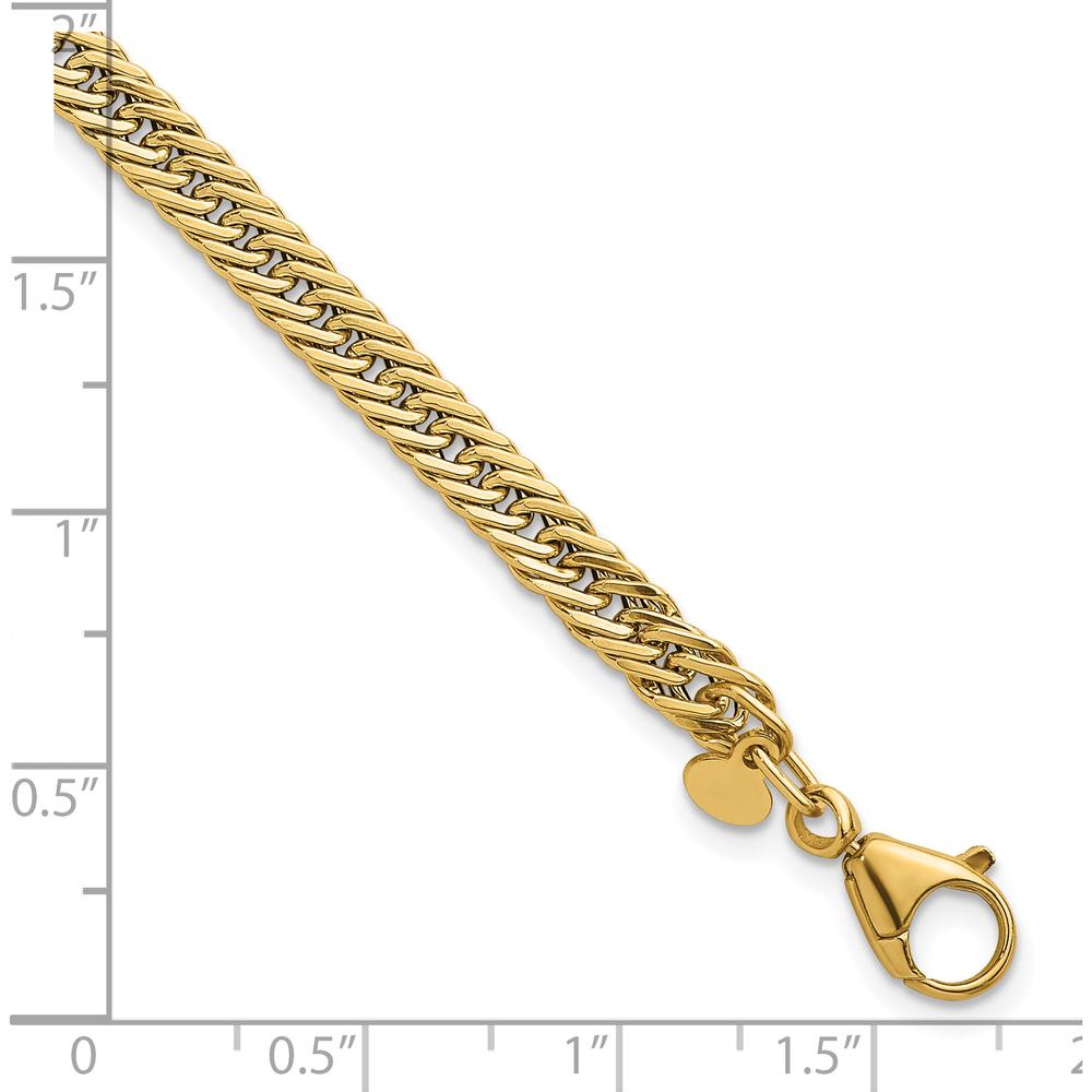 14K Yellow Gold 7.5" Polished Hollow Fancy Curb Link Bracelet with Lobster Clasp by 0