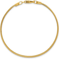 14K Yellow Gold 7.5" Polished Woven Mesh Bracelet - 6.1mm by 0