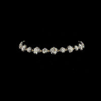 14K Yellow Gold 7.5" Station Bracelet with 22 Round Brilliant Lab Diamonds - 10.08 Carat Total Weight with E VS1 Clarity and Black Rhodium Prong Accents - Covaloro Fine Jewelry