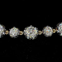 14K Yellow Gold 7.5" Station Bracelet with 22 Round Brilliant Lab Diamonds - 10.08 Carat Total Weight with E VS1 Clarity and Black Rhodium Prong Accents - Covaloro Fine Jewelry