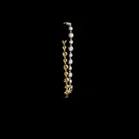 14K Yellow Gold 7.5" Station Bracelet with 22 Round Brilliant Lab Diamonds - 10.08 Carat Total Weight with E VS1 Clarity and Black Rhodium Prong Accents - Covaloro Fine Jewelry