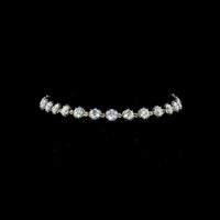 14K Yellow Gold 7.5" Station Bracelet with 27 Round Brilliant Cut Lab Diamonds - 3.99 Carat Total Weight, E-F Color VS Clarity, Black Rhodium Enhanced Prongs - Covaloro Fine Jewelry