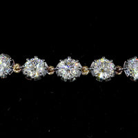 14K Yellow Gold 7.5" Station Bracelet with 27 Round Brilliant Cut Lab Diamonds - 3.99 Carat Total Weight, E-F Color VS Clarity, Black Rhodium Enhanced Prongs - Covaloro Fine Jewelry