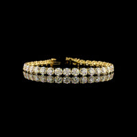 14K Yellow Gold 7.5" Tennis Bracelet with 32 Round Brilliant and 8 Marquise Cut Lab Diamonds - 16.57 Total Carat Weight, E-F VS Clarity - Covaloro Fine Jewelry