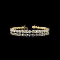 14K Yellow Gold 7.5" Tennis Bracelet with 36 Prong-Set Round Lab Diamonds - 14.31 Carat Total Weight, E-F Color VS Clarity - Covaloro Fine Jewelry