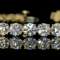 14K Yellow Gold 7.5" Tennis Bracelet with 36 Prong-Set Round Lab Diamonds - 14.31 Carat Total Weight, E-F Color VS Clarity - Covaloro Fine Jewelry