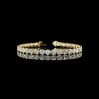 14K Yellow Gold 7.5" Tennis Bracelet with 36 Prong-Set Round Lab Diamonds - 15.60 Carat Total Diamond Weight - Covaloro Fine Jewelry
