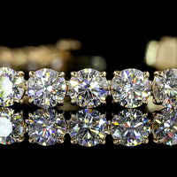 14K Yellow Gold 7.5" Tennis Bracelet with 36 Prong-Set Round Lab Diamonds - 15.60 Carat Total Diamond Weight - Covaloro Fine Jewelry