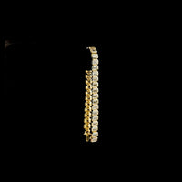 14K Yellow Gold 7.5" Tennis Bracelet with Bezel Set Emerald Cut Lab Diamonds - 15.28 Carat Total Diamond Weight - Covaloro Fine Jewelry