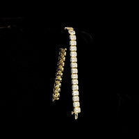 14K Yellow Gold 7.5" Tennis Bracelet with Bezel Set Emerald Cut Lab Diamonds - 18.13 Carat Total Diamond Weight - Covaloro Fine Jewelry