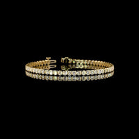 14K Yellow Gold 7.5" Tennis Bracelet with Bezel Set Emerald Cut Lab-Grown Diamonds - 2.95 Carat Total Weight - Covaloro Fine Jewelry