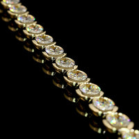 14K Yellow Gold 7.5" Tennis Bracelet with Bezel-Set Oval Cut Lab Diamonds - D VS1, 15.51 Carat Total Weight - Covaloro Fine Jewelry