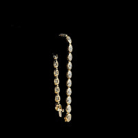 14K Yellow Gold 7.5" Tennis Bracelet with East-West Bezel Set Oval Lab Diamonds - 14.69 Carats Total Diamond Weight - Covaloro Fine Jewelry