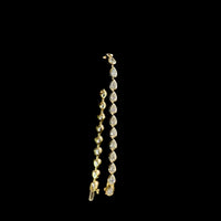 14K Yellow Gold 7.5" Tennis Bracelet with East-West Bezel Set Pear Shaped Lab Diamonds - 7.08 Carat Total Weight, E-F VS Clarity - Covaloro Fine Jewelry