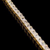 14K Yellow Gold 7.5" Tennis Bracelet with East-West Set Emerald Cut Lab Diamonds - 6.87 Carats Total Diamond Weight - Covaloro Fine Jewelry