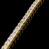 14K Yellow Gold 7.5" Tennis Bracelet with East-West Set Emerald Cut Lab Diamonds - 6.87 Carats Total Diamond Weight - Covaloro Fine Jewelry