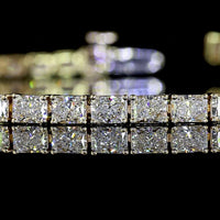 14K Yellow Gold 7.5" Tennis Bracelet with East-West Set Radiant Cut Lab Diamonds - 5.28 Carat Total Diamond Weight - Covaloro Fine Jewelry