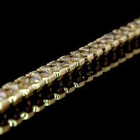 14K Yellow Gold 7.5" Tennis Bracelet with Half-Bezel Set Octagon Cut Lab Diamonds - 12.17 Carat Total Diamond Weight - Covaloro Fine Jewelry