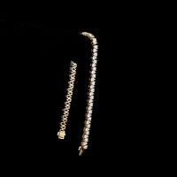14K Yellow Gold 7.5" Tennis Bracelet with North-South Pear Cut Lab Diamonds - 6.76 Carat Total Diamond Weight - Covaloro Fine Jewelry